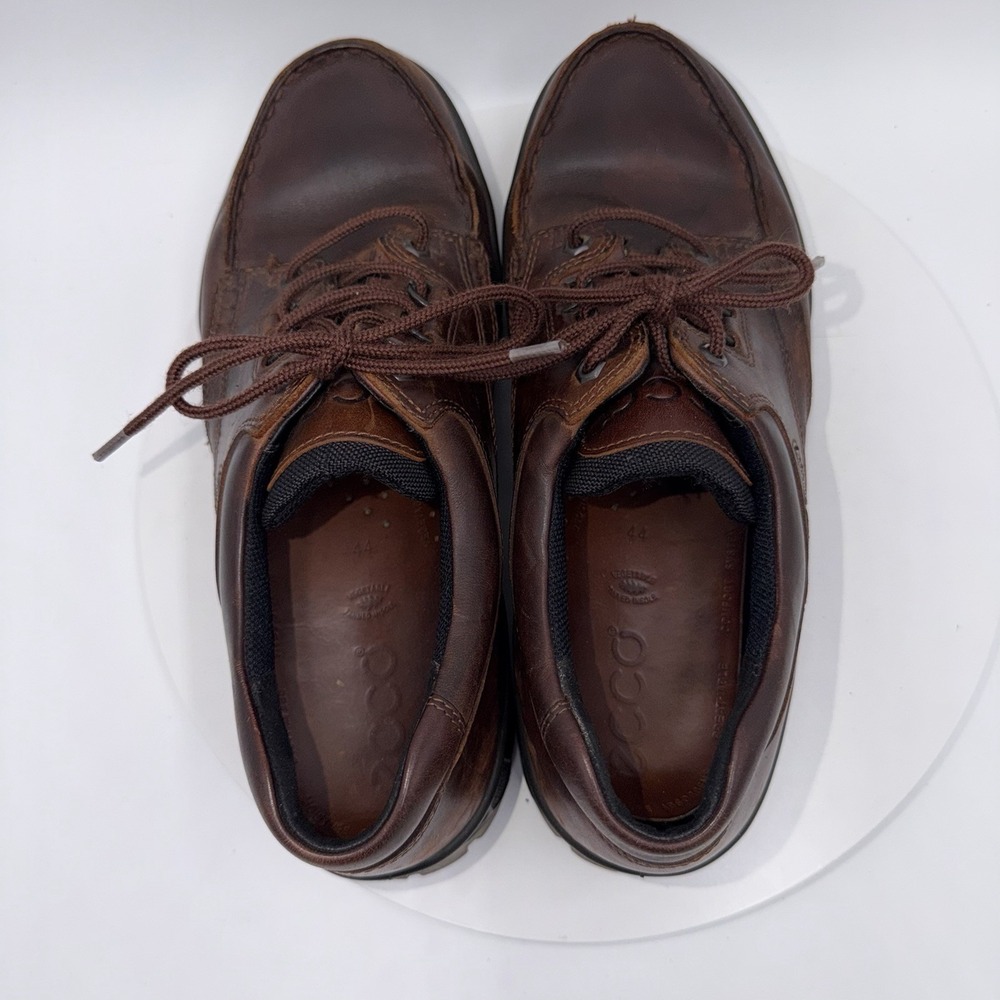 Ecco Track 25 Shoes Men's 44 / 10 Brown Leather Gore-Tex Lug Moc Toe Hiking - Picture 6 of 8